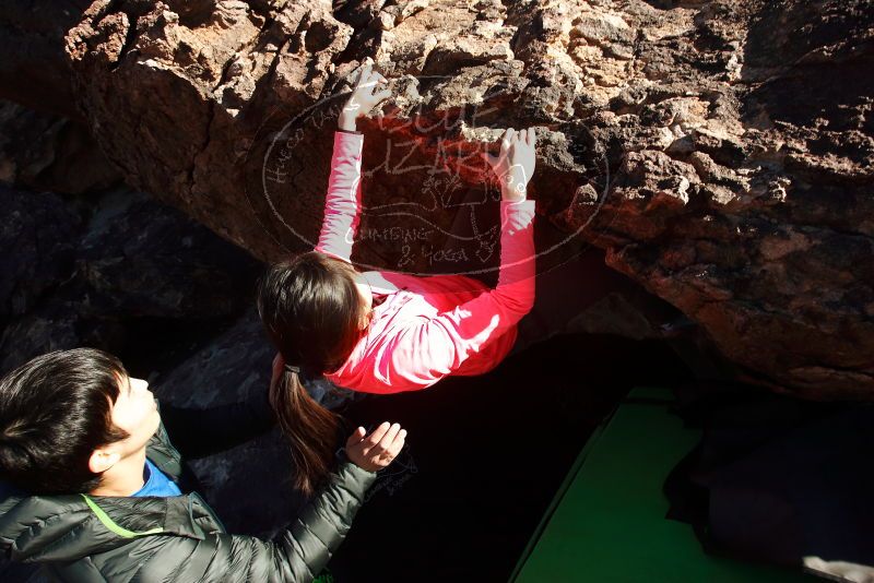 Bouldering in Hueco Tanks on 12/15/2019 with Blue Lizard Climbing and Yoga

Filename: SRM_20191215_1238010.jpg
Aperture: f/9.0
Shutter Speed: 1/250
Body: Canon EOS-1D Mark II
Lens: Canon EF 16-35mm f/2.8 L