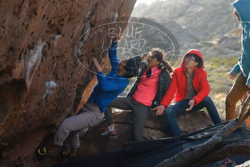 Bouldering in Hueco Tanks on 12/15/2019 with Blue Lizard Climbing and Yoga
Filename: SRM_20191215_1638490.jpg
Aperture: f/4.0
Shutter Speed: 1/250
Body: Canon EOS-1D Mark II
Lens: Canon EF 50mm f/1.8 II
