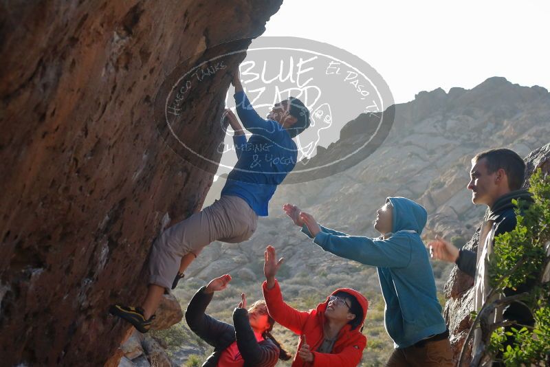 Bouldering in Hueco Tanks on 12/15/2019 with Blue Lizard Climbing and Yoga

Filename: SRM_20191215_1639100.jpg
Aperture: f/5.6
Shutter Speed: 1/250
Body: Canon EOS-1D Mark II
Lens: Canon EF 50mm f/1.8 II