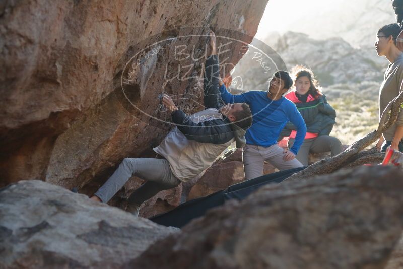 Bouldering in Hueco Tanks on 12/15/2019 with Blue Lizard Climbing and Yoga
Filename: SRM_20191215_1654450.jpg
Aperture: f/2.8
Shutter Speed: 1/250
Body: Canon EOS-1D Mark II
Lens: Canon EF 50mm f/1.8 II