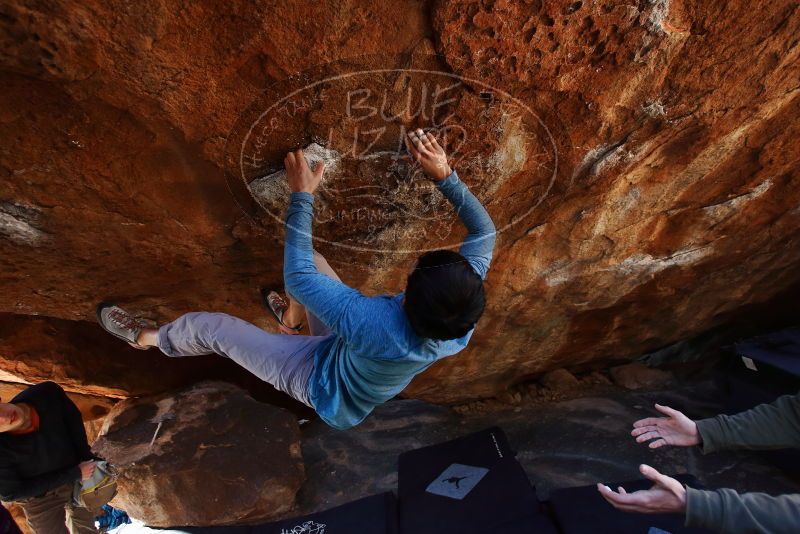 Bouldering in Hueco Tanks on 12/16/2019 with Blue Lizard Climbing and Yoga
Filename: SRM_20191216_1258040.jpg
Aperture: f/4.0
Shutter Speed: 1/250
Body: Canon EOS-1D Mark II
Lens: Canon EF 16-35mm f/2.8 L