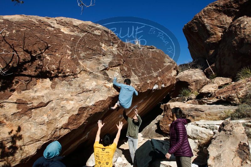 Bouldering in Hueco Tanks on 12/16/2019 with Blue Lizard Climbing and Yoga

Filename: SRM_20191216_1327350.jpg
Aperture: f/9.0
Shutter Speed: 1/250
Body: Canon EOS-1D Mark II
Lens: Canon EF 16-35mm f/2.8 L
