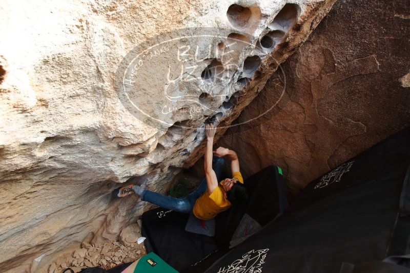Bouldering in Hueco Tanks on 12/16/2019 with Blue Lizard Climbing and Yoga

Filename: SRM_20191216_1530240.jpg
Aperture: f/5.0
Shutter Speed: 1/250
Body: Canon EOS-1D Mark II
Lens: Canon EF 16-35mm f/2.8 L