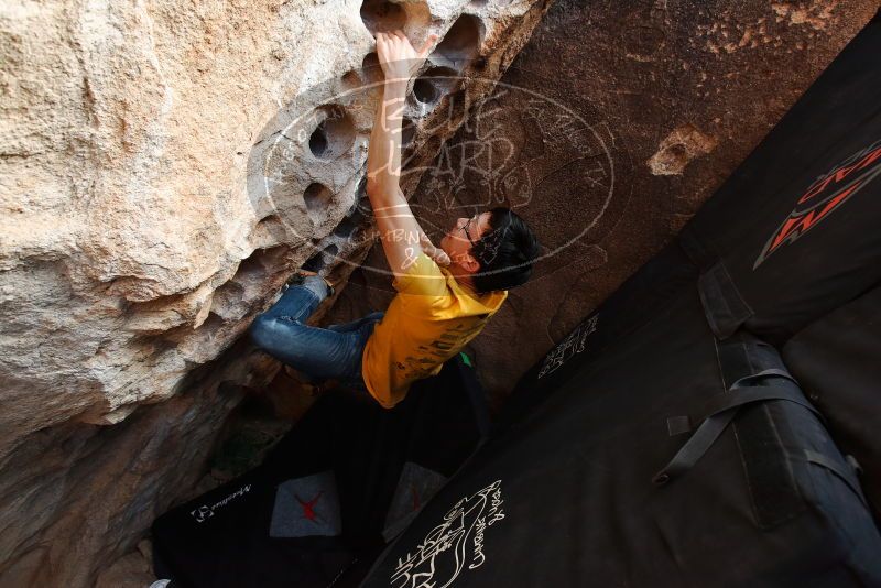 Bouldering in Hueco Tanks on 12/16/2019 with Blue Lizard Climbing and Yoga

Filename: SRM_20191216_1530400.jpg
Aperture: f/5.0
Shutter Speed: 1/250
Body: Canon EOS-1D Mark II
Lens: Canon EF 16-35mm f/2.8 L