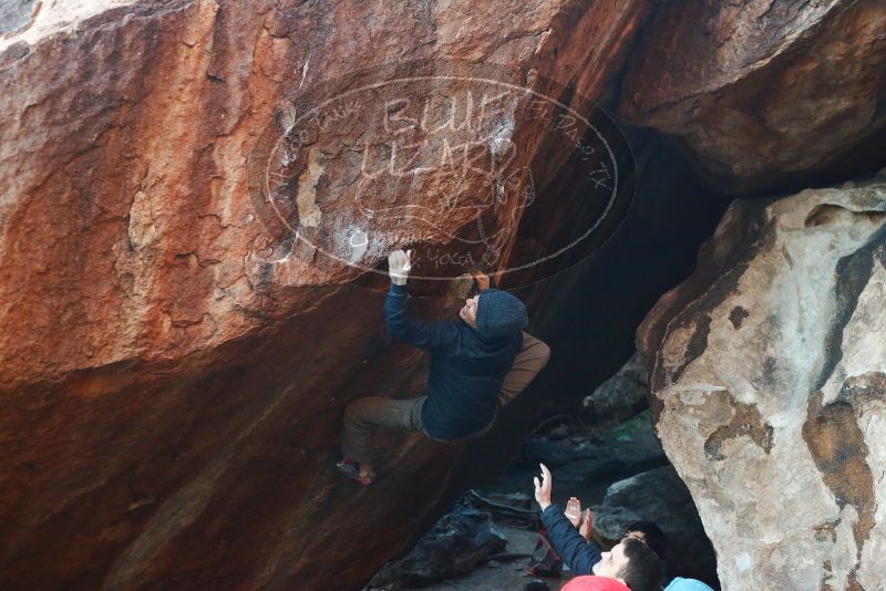 Bouldering in Hueco Tanks on 12/16/2019 with Blue Lizard Climbing and Yoga
Filename: SRM_20191216_1747520.jpg
Aperture: f/3.2
Shutter Speed: 1/250
Body: Canon EOS-1D Mark II
Lens: Canon EF 50mm f/1.8 II