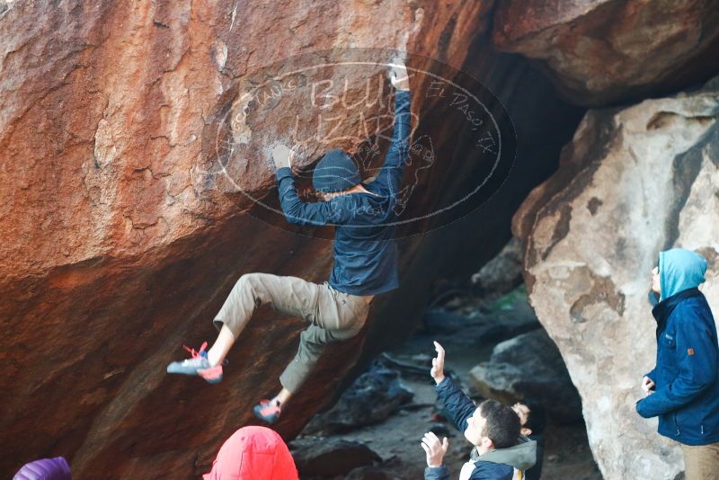 Bouldering in Hueco Tanks on 12/16/2019 with Blue Lizard Climbing and Yoga

Filename: SRM_20191216_1748090.jpg
Aperture: f/2.5
Shutter Speed: 1/250
Body: Canon EOS-1D Mark II
Lens: Canon EF 50mm f/1.8 II