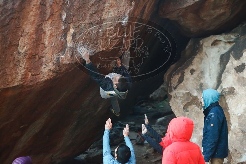 Bouldering in Hueco Tanks on 12/16/2019 with Blue Lizard Climbing and Yoga
Filename: SRM_20191216_1756550.jpg
Aperture: f/2.8
Shutter Speed: 1/250
Body: Canon EOS-1D Mark II
Lens: Canon EF 50mm f/1.8 II