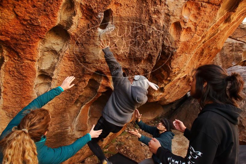 Bouldering in Hueco Tanks on 12/19/2019 with Blue Lizard Climbing and Yoga
Filename: SRM_20191219_1223030.jpg
Aperture: f/5.6
Shutter Speed: 1/200
Body: Canon EOS-1D Mark II
Lens: Canon EF 16-35mm f/2.8 L