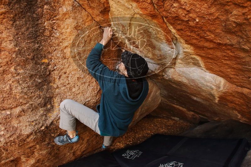 Bouldering in Hueco Tanks on 12/19/2019 with Blue Lizard Climbing and Yoga
Filename: SRM_20191219_1340020.jpg
Aperture: f/4.5
Shutter Speed: 1/250
Body: Canon EOS-1D Mark II
Lens: Canon EF 16-35mm f/2.8 L