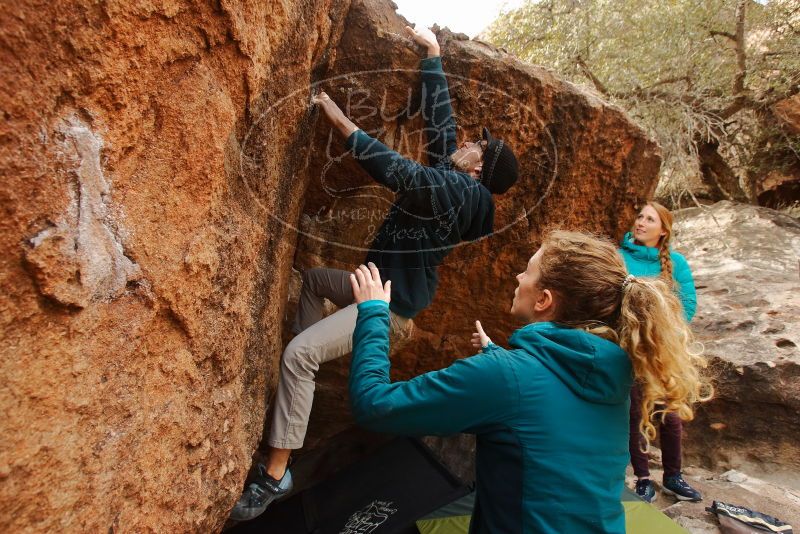 Bouldering in Hueco Tanks on 12/19/2019 with Blue Lizard Climbing and Yoga

Filename: SRM_20191219_1344391.jpg
Aperture: f/5.6
Shutter Speed: 1/250
Body: Canon EOS-1D Mark II
Lens: Canon EF 16-35mm f/2.8 L