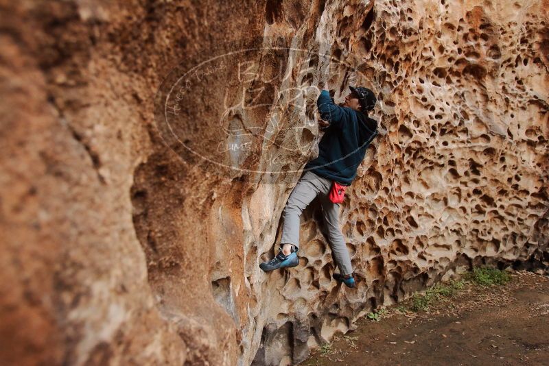 Bouldering in Hueco Tanks on 12/19/2019 with Blue Lizard Climbing and Yoga
Filename: SRM_20191219_1631070.jpg
Aperture: f/3.5
Shutter Speed: 1/100
Body: Canon EOS-1D Mark II
Lens: Canon EF 16-35mm f/2.8 L