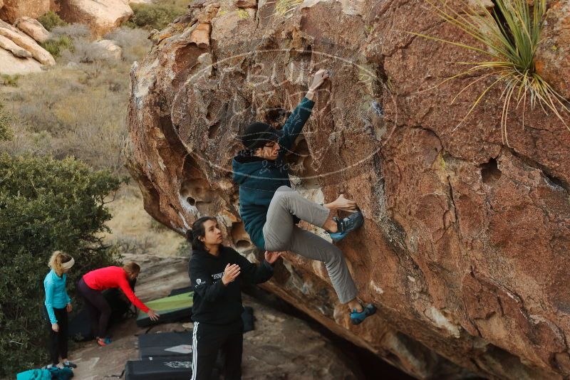 Bouldering in Hueco Tanks on 12/19/2019 with Blue Lizard Climbing and Yoga
Filename: SRM_20191219_1749360.jpg
Aperture: f/3.2
Shutter Speed: 1/320
Body: Canon EOS-1D Mark II
Lens: Canon EF 50mm f/1.8 II