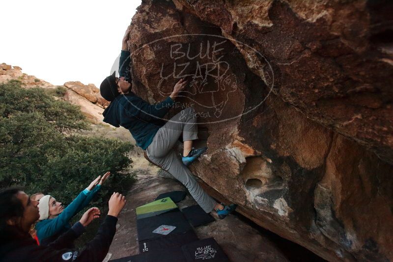 Bouldering in Hueco Tanks on 12/19/2019 with Blue Lizard Climbing and Yoga
Filename: SRM_20191219_1814390.jpg
Aperture: f/3.5
Shutter Speed: 1/250
Body: Canon EOS-1D Mark II
Lens: Canon EF 16-35mm f/2.8 L