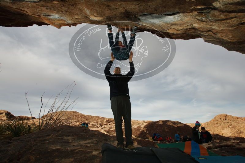 Bouldering in Hueco Tanks on 12/23/2019 with Blue Lizard Climbing and Yoga
Filename: SRM_20191223_1016260.jpg
Aperture: f/8.0
Shutter Speed: 1/250
Body: Canon EOS-1D Mark II
Lens: Canon EF 16-35mm f/2.8 L