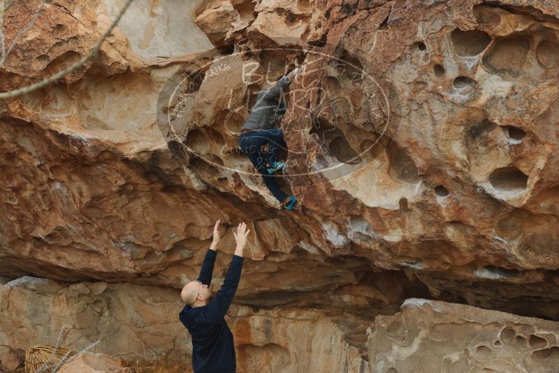 Bouldering in Hueco Tanks on 12/23/2019 with Blue Lizard Climbing and Yoga
Filename: SRM_20191223_1046220.jpg
Aperture: f/4.5
Shutter Speed: 1/500
Body: Canon EOS-1D Mark II
Lens: Canon EF 50mm f/1.8 II