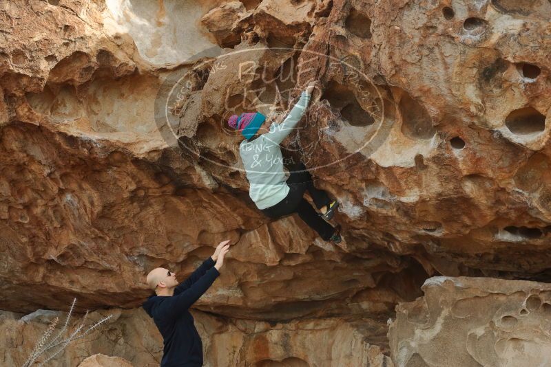 Bouldering in Hueco Tanks on 12/23/2019 with Blue Lizard Climbing and Yoga
Filename: SRM_20191223_1048370.jpg
Aperture: f/5.0
Shutter Speed: 1/500
Body: Canon EOS-1D Mark II
Lens: Canon EF 50mm f/1.8 II