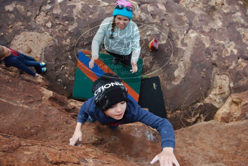 Bouldering in Hueco Tanks on 12/23/2019 with Blue Lizard Climbing and Yoga
Filename: SRM_20191223_1444090.jpg
Aperture: f/5.6
Shutter Speed: 1/250
Body: Canon EOS-1D Mark II
Lens: Canon EF 16-35mm f/2.8 L