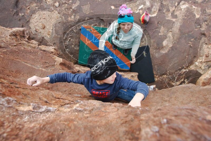 Bouldering in Hueco Tanks on 12/23/2019 with Blue Lizard Climbing and Yoga
Filename: SRM_20191223_1448180.jpg
Aperture: f/5.6
Shutter Speed: 1/250
Body: Canon EOS-1D Mark II
Lens: Canon EF 16-35mm f/2.8 L
