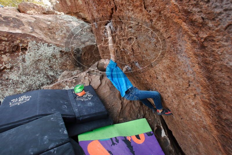 Bouldering in Hueco Tanks on 12/23/2019 with Blue Lizard Climbing and Yoga
Filename: SRM_20191223_1451090.jpg
Aperture: f/5.6
Shutter Speed: 1/250
Body: Canon EOS-1D Mark II
Lens: Canon EF 16-35mm f/2.8 L