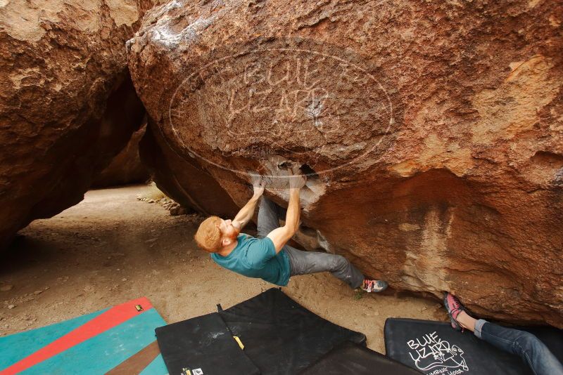 Bouldering in Hueco Tanks on 12/24/2019 with Blue Lizard Climbing and Yoga
Filename: SRM_20191224_1127070.jpg
Aperture: f/3.5
Shutter Speed: 1/250
Body: Canon EOS-1D Mark II
Lens: Canon EF 16-35mm f/2.8 L