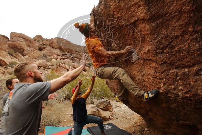 Bouldering in Hueco Tanks on 12/24/2019 with Blue Lizard Climbing and Yoga
Filename: SRM_20191224_1212050.jpg
Aperture: f/7.1
Shutter Speed: 1/320
Body: Canon EOS-1D Mark II
Lens: Canon EF 16-35mm f/2.8 L