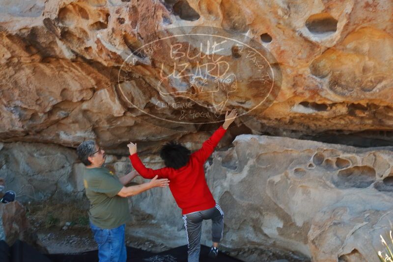 Bouldering in Hueco Tanks on 12/26/2019 with Blue Lizard Climbing and Yoga

Filename: SRM_20191226_1116450.jpg
Aperture: f/4.5
Shutter Speed: 1/250
Body: Canon EOS-1D Mark II
Lens: Canon EF 50mm f/1.8 II