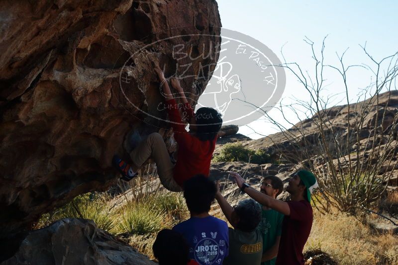 Bouldering in Hueco Tanks on 12/26/2019 with Blue Lizard Climbing and Yoga

Filename: SRM_20191226_1121360.jpg
Aperture: f/8.0
Shutter Speed: 1/250
Body: Canon EOS-1D Mark II
Lens: Canon EF 50mm f/1.8 II