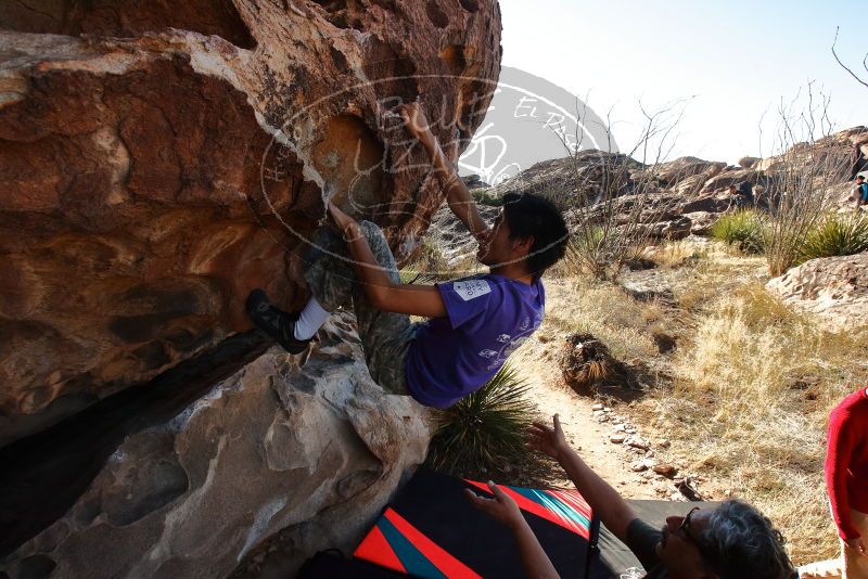 Bouldering in Hueco Tanks on 12/26/2019 with Blue Lizard Climbing and Yoga

Filename: SRM_20191226_1127460.jpg
Aperture: f/7.1
Shutter Speed: 1/500
Body: Canon EOS-1D Mark II
Lens: Canon EF 16-35mm f/2.8 L