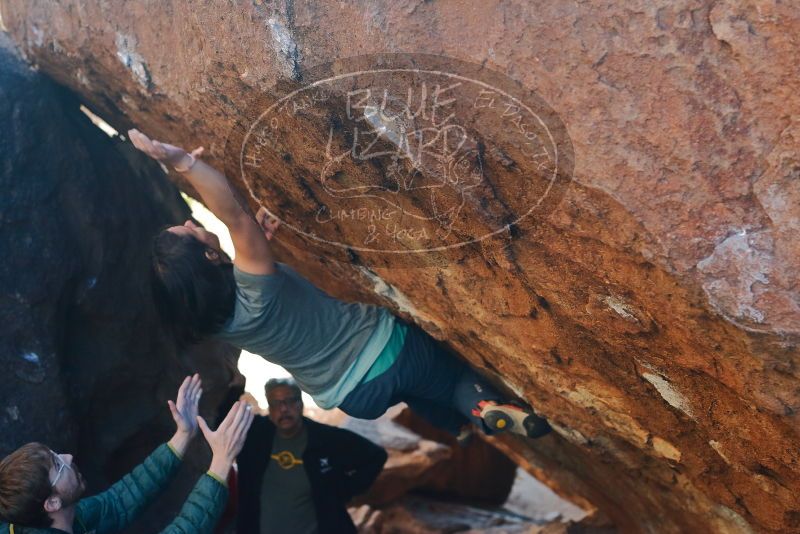 Bouldering in Hueco Tanks on 12/26/2019 with Blue Lizard Climbing and Yoga
Filename: SRM_20191226_1710250.jpg
Aperture: f/4.0
Shutter Speed: 1/320
Body: Canon EOS-1D Mark II
Lens: Canon EF 50mm f/1.8 II
