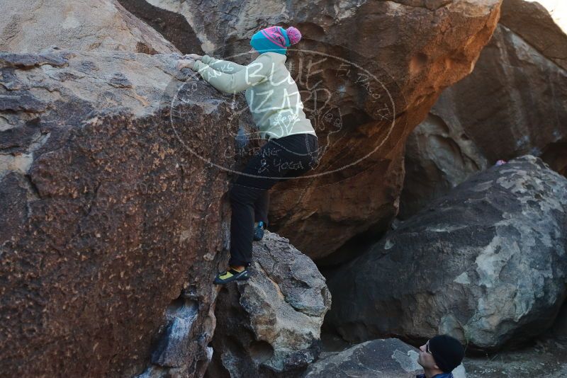 Bouldering in Hueco Tanks on 12/27/2019 with Blue Lizard Climbing and Yoga
Filename: SRM_20191227_1034120.jpg
Aperture: f/5.0
Shutter Speed: 1/320
Body: Canon EOS-1D Mark II
Lens: Canon EF 50mm f/1.8 II