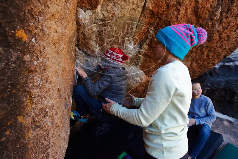 Bouldering in Hueco Tanks on 12/27/2019 with Blue Lizard Climbing and Yoga
Filename: SRM_20191227_1045360.jpg
Aperture: f/5.6
Shutter Speed: 1/250
Body: Canon EOS-1D Mark II
Lens: Canon EF 16-35mm f/2.8 L