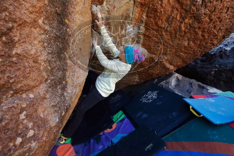 Bouldering in Hueco Tanks on 12/27/2019 with Blue Lizard Climbing and Yoga

Filename: SRM_20191227_1128190.jpg
Aperture: f/5.0
Shutter Speed: 1/250
Body: Canon EOS-1D Mark II
Lens: Canon EF 16-35mm f/2.8 L