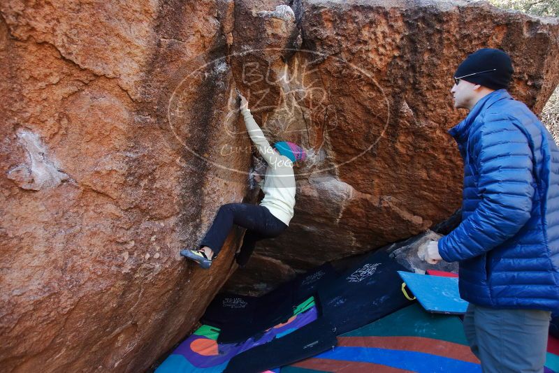 Bouldering in Hueco Tanks on 12/27/2019 with Blue Lizard Climbing and Yoga
Filename: SRM_20191227_1129440.jpg
Aperture: f/4.5
Shutter Speed: 1/250
Body: Canon EOS-1D Mark II
Lens: Canon EF 16-35mm f/2.8 L
