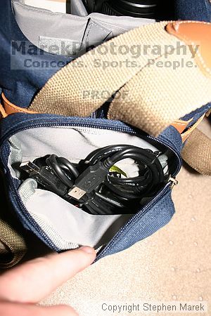 left side pocket holding card reader (lexar jumpdrive), usb camera cable, battery charger, 2nd card reader                                                                                                                                                     

Filename: img_5623_std.jpg
Aperture: f/5.6
Shutter Speed: 1/60
Body: Canon EOS DIGITAL REBEL
Lens: Canon EF-S 18-55mm f/3.5-5.6