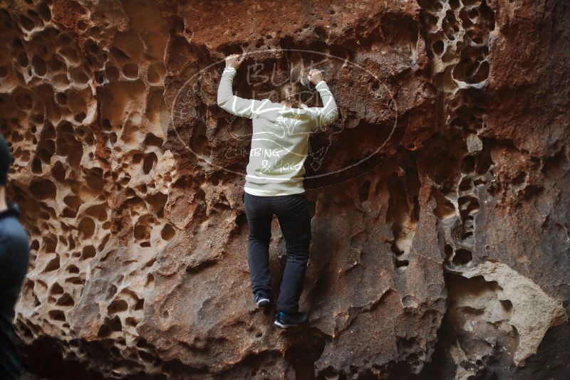 Bouldering in Hueco Tanks on 12/27/2019 with Blue Lizard Climbing and Yoga

Filename: SRM_20191227_1624380.jpg
Aperture: f/2.2
Shutter Speed: 1/160
Body: Canon EOS-1D Mark II
Lens: Canon EF 50mm f/1.8 II