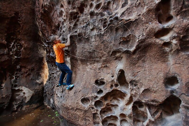 Bouldering in Hueco Tanks on 12/27/2019 with Blue Lizard Climbing and Yoga

Filename: SRM_20191227_1649520.jpg
Aperture: f/2.8
Shutter Speed: 1/125
Body: Canon EOS-1D Mark II
Lens: Canon EF 16-35mm f/2.8 L