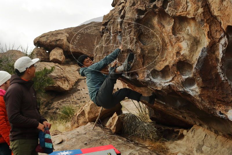 Bouldering in Hueco Tanks on 12/28/2019 with Blue Lizard Climbing and Yoga

Filename: SRM_20191228_1105120.jpg
Aperture: f/5.0
Shutter Speed: 1/250
Body: Canon EOS-1D Mark II
Lens: Canon EF 50mm f/1.8 II