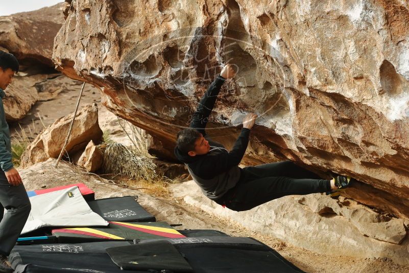 Bouldering in Hueco Tanks on 12/28/2019 with Blue Lizard Climbing and Yoga

Filename: SRM_20191228_1108570.jpg
Aperture: f/5.0
Shutter Speed: 1/250
Body: Canon EOS-1D Mark II
Lens: Canon EF 50mm f/1.8 II