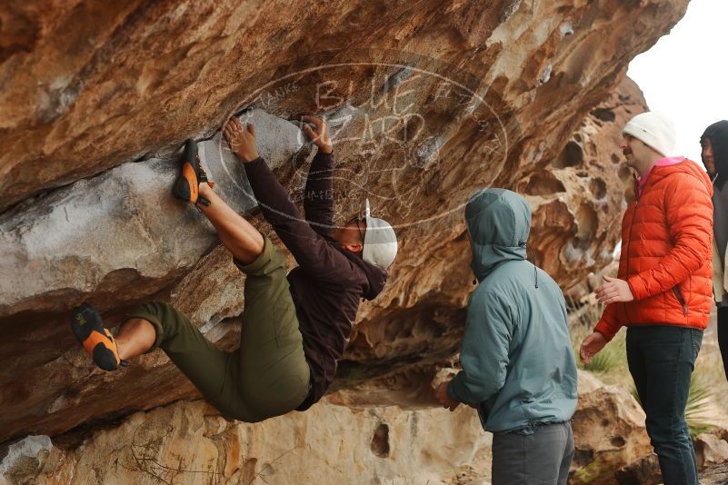 Bouldering in Hueco Tanks on 12/28/2019 with Blue Lizard Climbing and Yoga
Filename: SRM_20191228_1245160.jpg
Aperture: f/4.0
Shutter Speed: 1/400
Body: Canon EOS-1D Mark II
Lens: Canon EF 50mm f/1.8 II