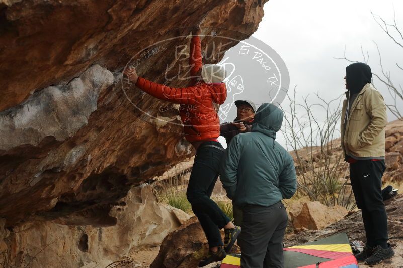 Bouldering in Hueco Tanks on 12/28/2019 with Blue Lizard Climbing and Yoga

Filename: SRM_20191228_1250101.jpg
Aperture: f/5.6
Shutter Speed: 1/400
Body: Canon EOS-1D Mark II
Lens: Canon EF 50mm f/1.8 II