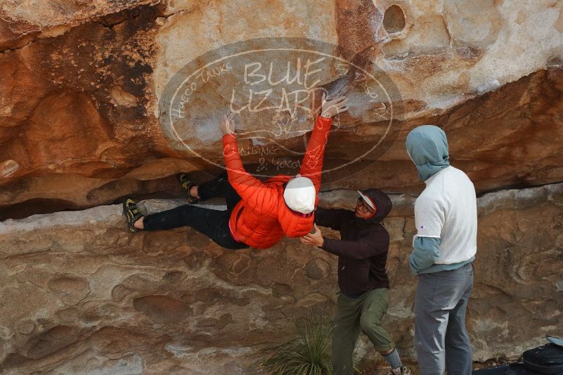 Bouldering in Hueco Tanks on 12/28/2019 with Blue Lizard Climbing and Yoga
Filename: SRM_20191228_1320510.jpg
Aperture: f/5.6
Shutter Speed: 1/400
Body: Canon EOS-1D Mark II
Lens: Canon EF 50mm f/1.8 II