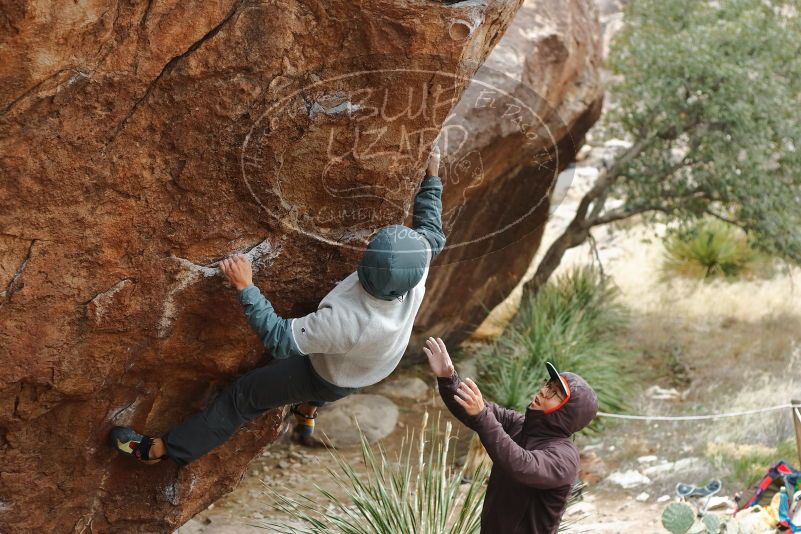 Bouldering in Hueco Tanks on 12/28/2019 with Blue Lizard Climbing and Yoga

Filename: SRM_20191228_1422480.jpg
Aperture: f/3.2
Shutter Speed: 1/400
Body: Canon EOS-1D Mark II
Lens: Canon EF 50mm f/1.8 II