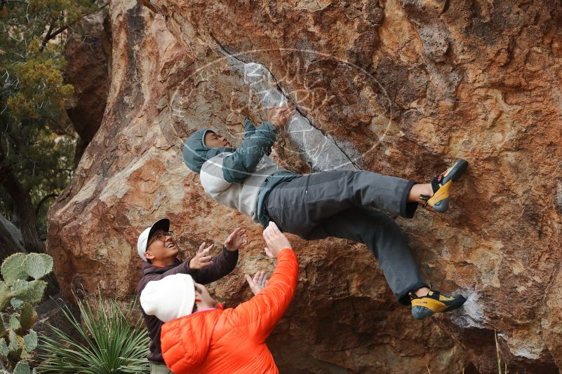 Bouldering in Hueco Tanks on 12/28/2019 with Blue Lizard Climbing and Yoga

Filename: SRM_20191228_1434350.jpg
Aperture: f/4.0
Shutter Speed: 1/250
Body: Canon EOS-1D Mark II
Lens: Canon EF 50mm f/1.8 II