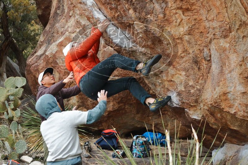 Bouldering in Hueco Tanks on 12/28/2019 with Blue Lizard Climbing and Yoga

Filename: SRM_20191228_1440420.jpg
Aperture: f/3.2
Shutter Speed: 1/250
Body: Canon EOS-1D Mark II
Lens: Canon EF 50mm f/1.8 II