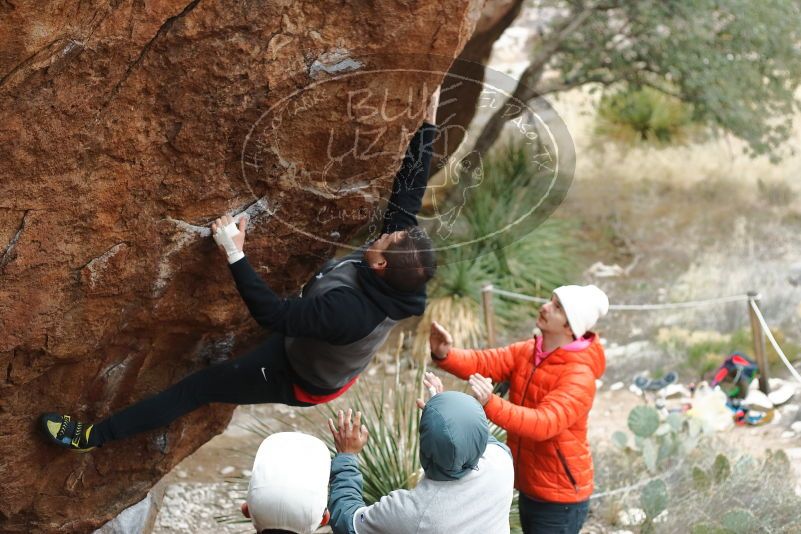 Bouldering in Hueco Tanks on 12/28/2019 with Blue Lizard Climbing and Yoga

Filename: SRM_20191228_1450040.jpg
Aperture: f/2.8
Shutter Speed: 1/320
Body: Canon EOS-1D Mark II
Lens: Canon EF 50mm f/1.8 II