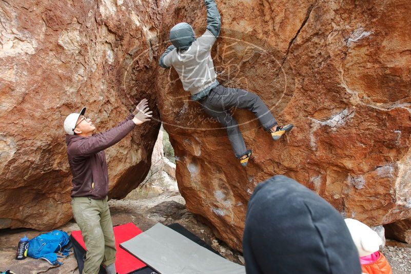 Bouldering in Hueco Tanks on 12/28/2019 with Blue Lizard Climbing and Yoga
Filename: SRM_20191228_1527550.jpg
Aperture: f/5.0
Shutter Speed: 1/250
Body: Canon EOS-1D Mark II
Lens: Canon EF 16-35mm f/2.8 L