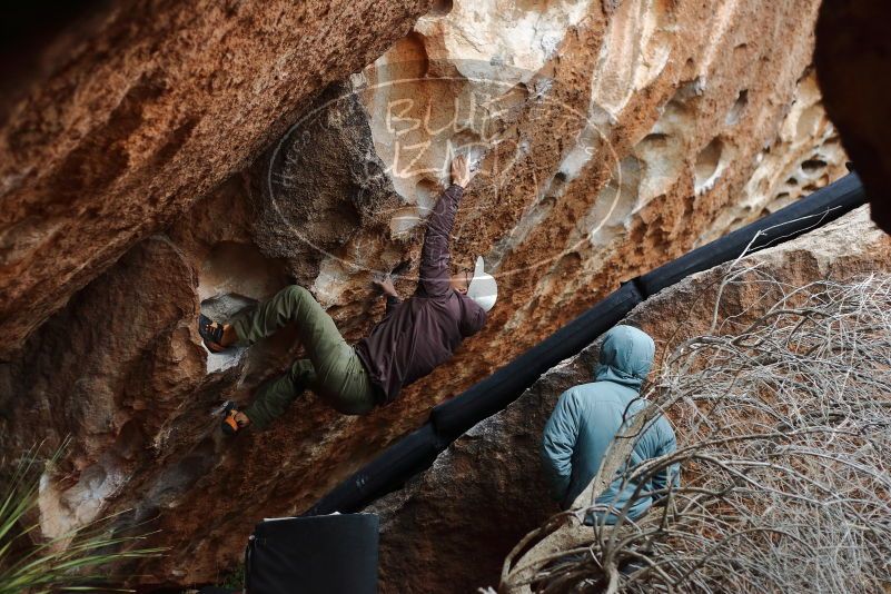 Bouldering in Hueco Tanks on 12/28/2019 with Blue Lizard Climbing and Yoga

Filename: SRM_20191228_1707080.jpg
Aperture: f/2.8
Shutter Speed: 1/250
Body: Canon EOS-1D Mark II
Lens: Canon EF 50mm f/1.8 II