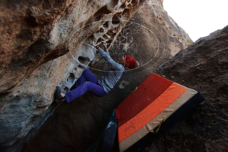Bouldering in Hueco Tanks on 12/29/2019 with Blue Lizard Climbing and Yoga

Filename: SRM_20191229_1057460.jpg
Aperture: f/5.6
Shutter Speed: 1/250
Body: Canon EOS-1D Mark II
Lens: Canon EF 16-35mm f/2.8 L