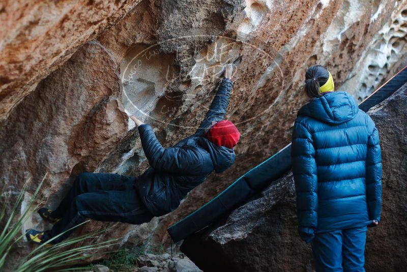 Bouldering in Hueco Tanks on 12/29/2019 with Blue Lizard Climbing and Yoga

Filename: SRM_20191229_1114490.jpg
Aperture: f/2.8
Shutter Speed: 1/250
Body: Canon EOS-1D Mark II
Lens: Canon EF 50mm f/1.8 II