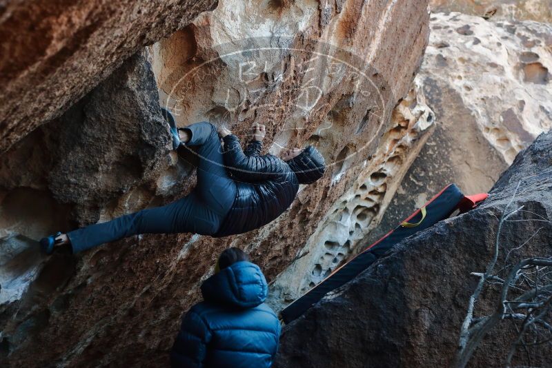 Bouldering in Hueco Tanks on 12/29/2019 with Blue Lizard Climbing and Yoga

Filename: SRM_20191229_1119500.jpg
Aperture: f/3.5
Shutter Speed: 1/250
Body: Canon EOS-1D Mark II
Lens: Canon EF 50mm f/1.8 II